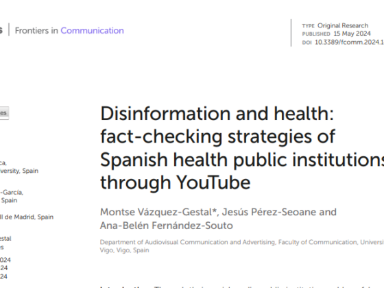 Disinformation and health: fact-checking strategies of Spanish health public institutions through YouTube